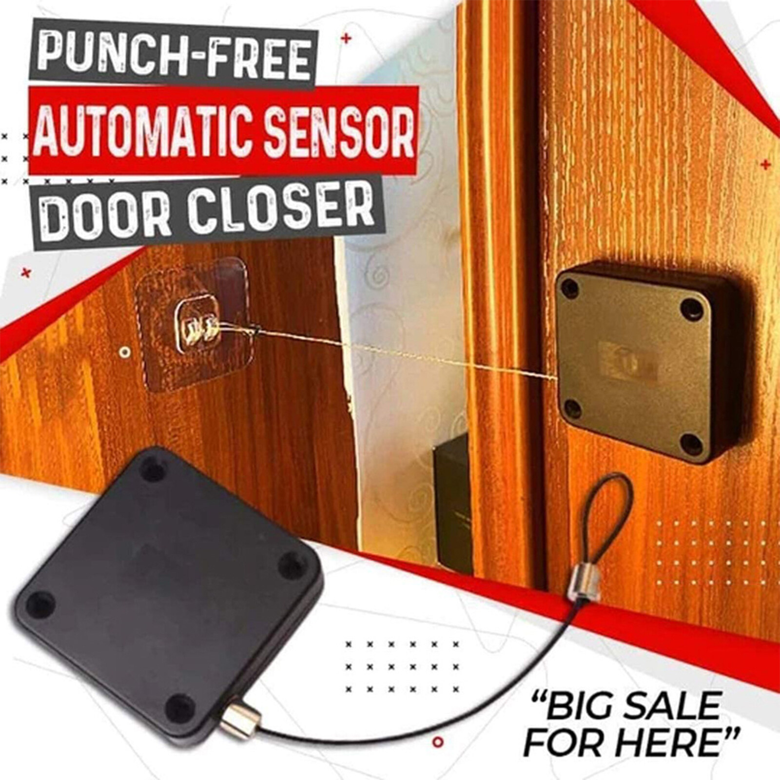 Stainless Steel Door Closer with Punch-Free Sensor and Spring