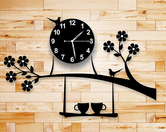 3D Coffee Cup Shape Wall Clock Antique Design