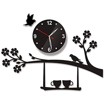 3D Coffee Cup Shape Wall Clock Antique Design