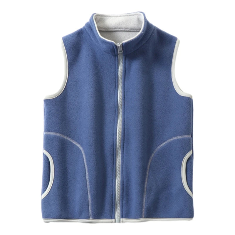 Children Warm Thicken Vest Solid Baby Waistcoat Fleece Kids