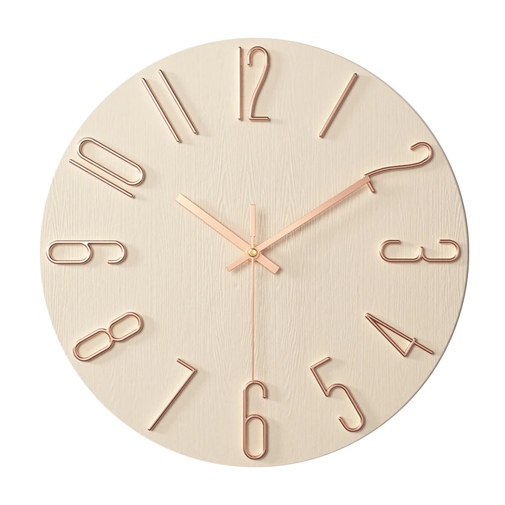 12inch Wall Clocks Living Room Silent Brief Wall Clock Nordic Fashion