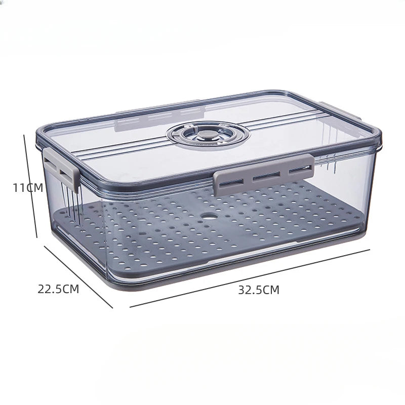 Kitchen Refrigerator Storage Box, Food Grade, PET Plastic, Transparent