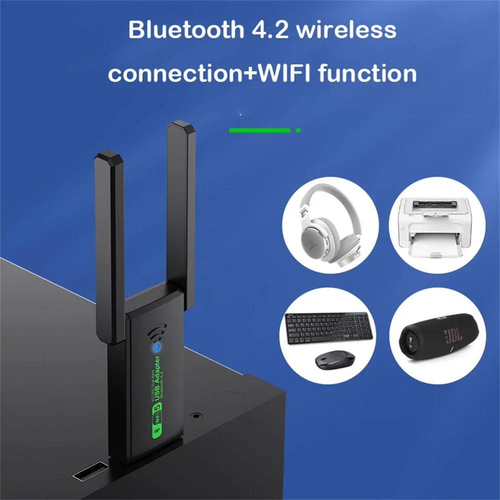 1300Mbps USB 3.0 WiFi Adapter Network Card Dual Band 2.4G/5GHz