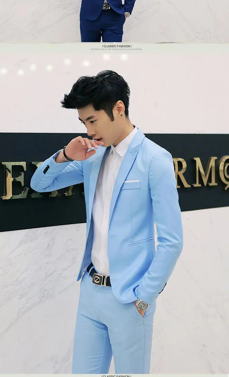 New Casual Western-style Men's Blazer Slim Fit Korean Fashion