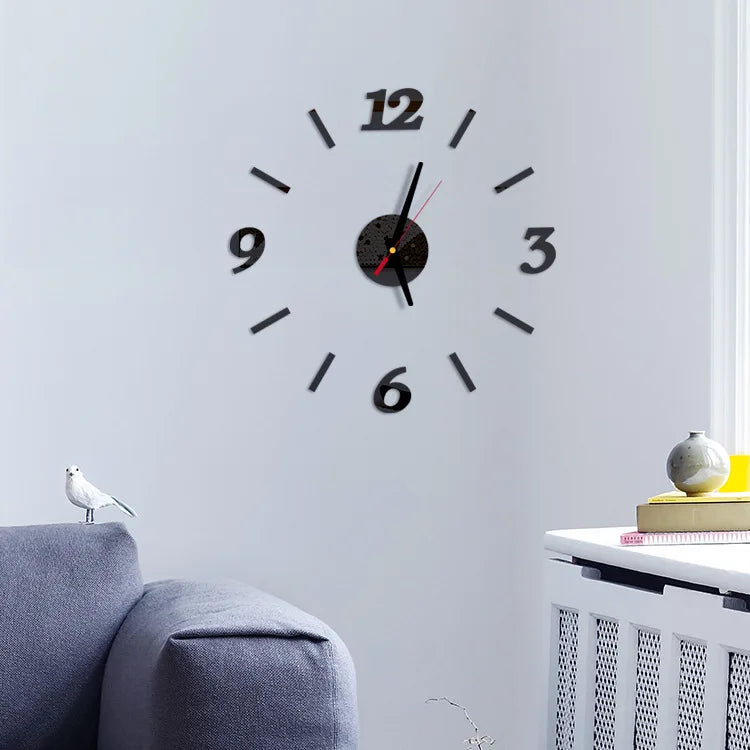 3D Wall Clocks Luminous DIY Acrylic Mirror Wall Stickers for Home