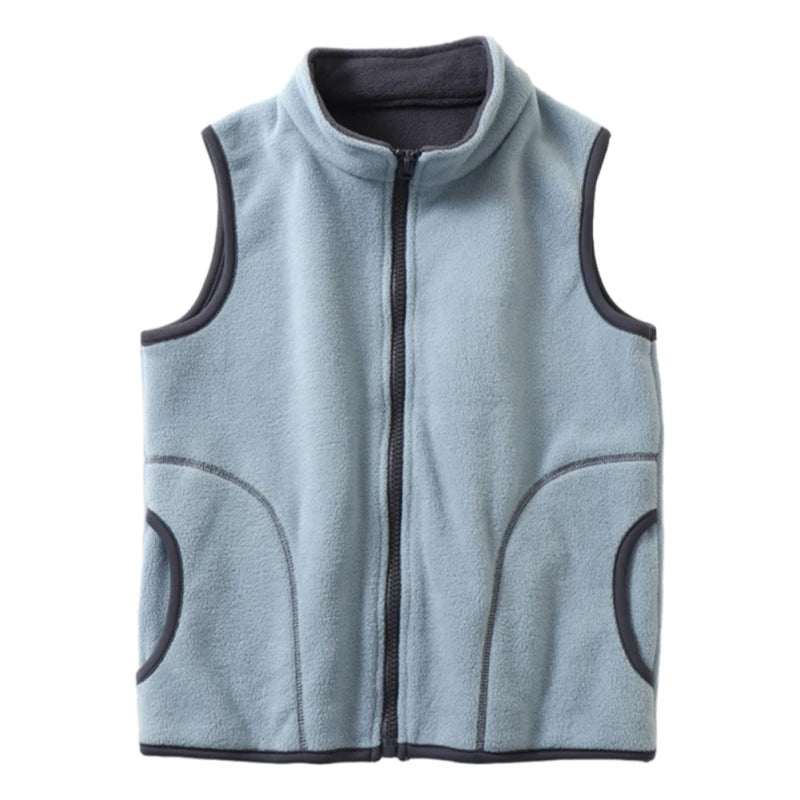 Children Warm Thicken Vest Solid Baby Waistcoat Fleece Kids