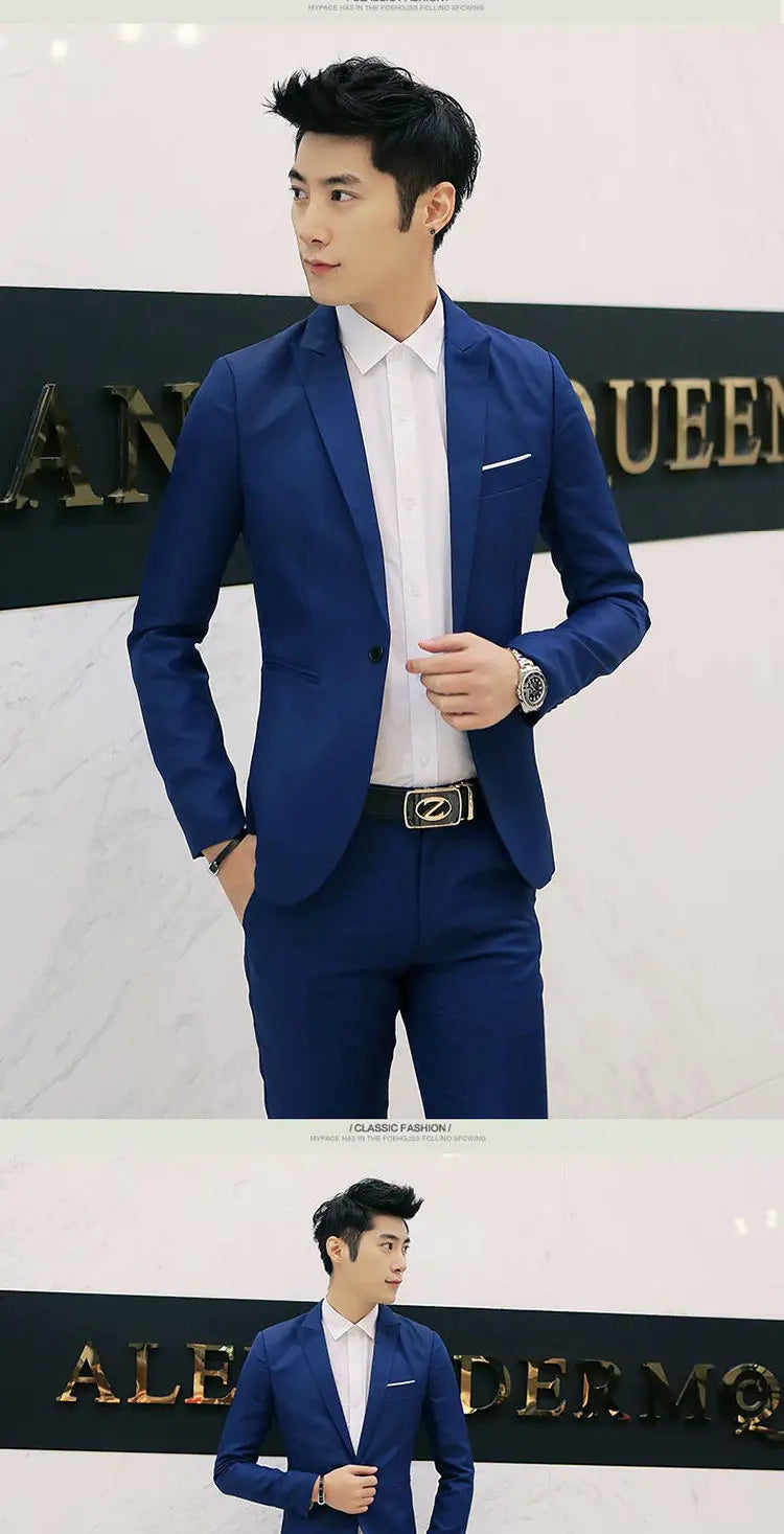 New Casual Western-style Men's Blazer Slim Fit Korean Fashion