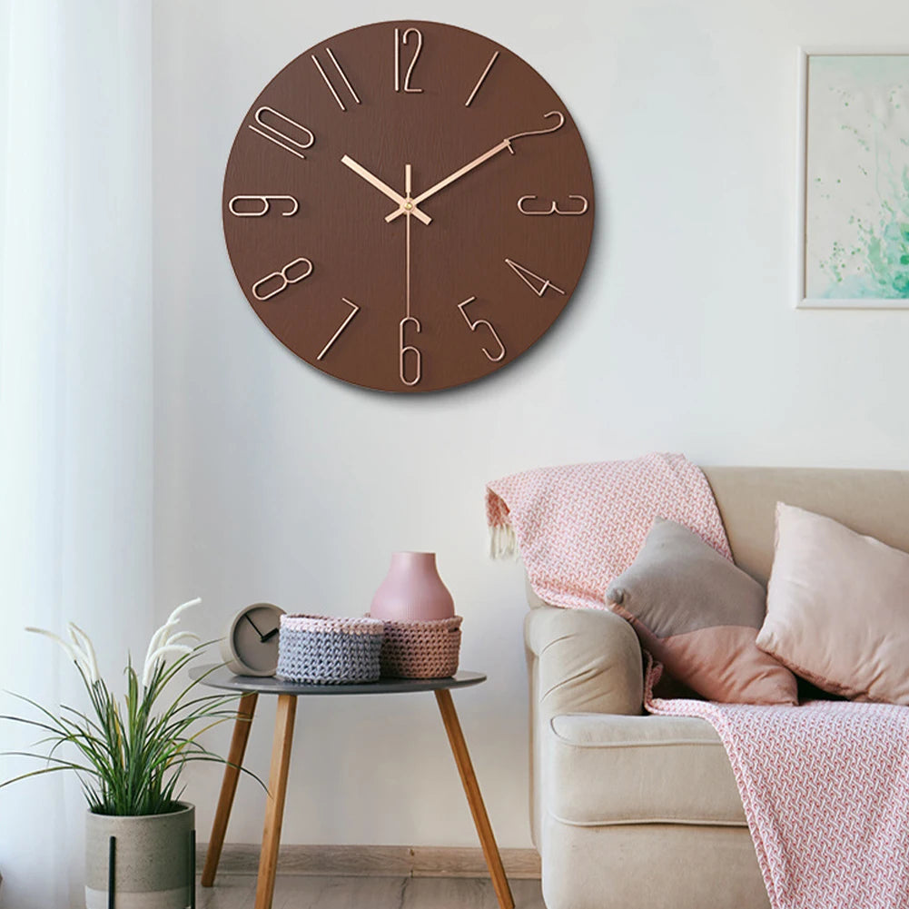 12inch Wall Clocks Living Room Silent Brief Wall Clock Nordic Fashion