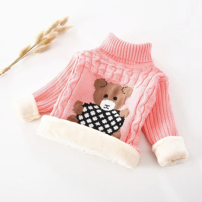 Autumn Winter Children Warm Sweater Toddler Cartoon Bear