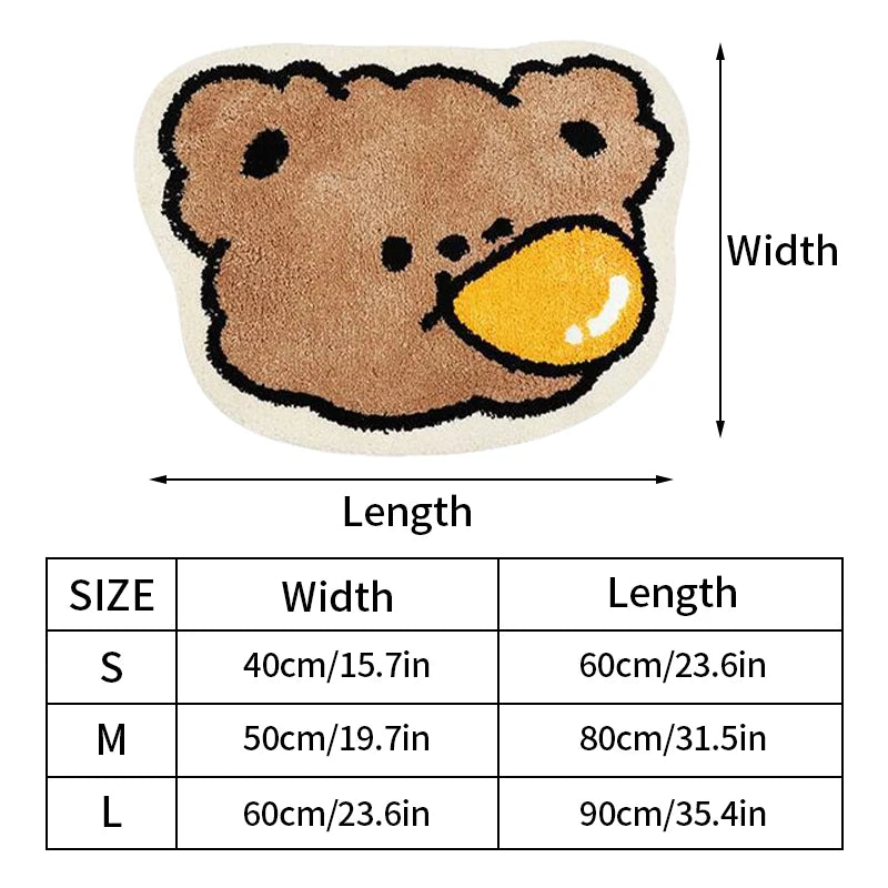 Kawaii Bear Rug Carpet for Living Room Bederoom Beside Area Rugs