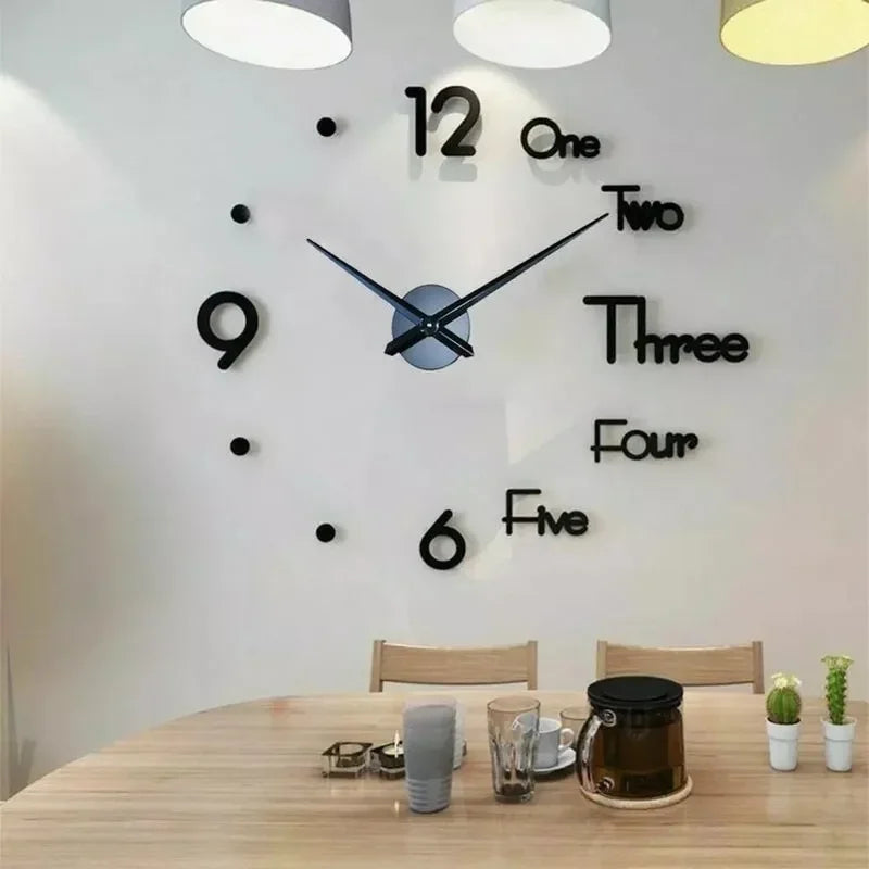 3D Wall Clocks Luminous DIY Acrylic Mirror Wall Stickers for Home