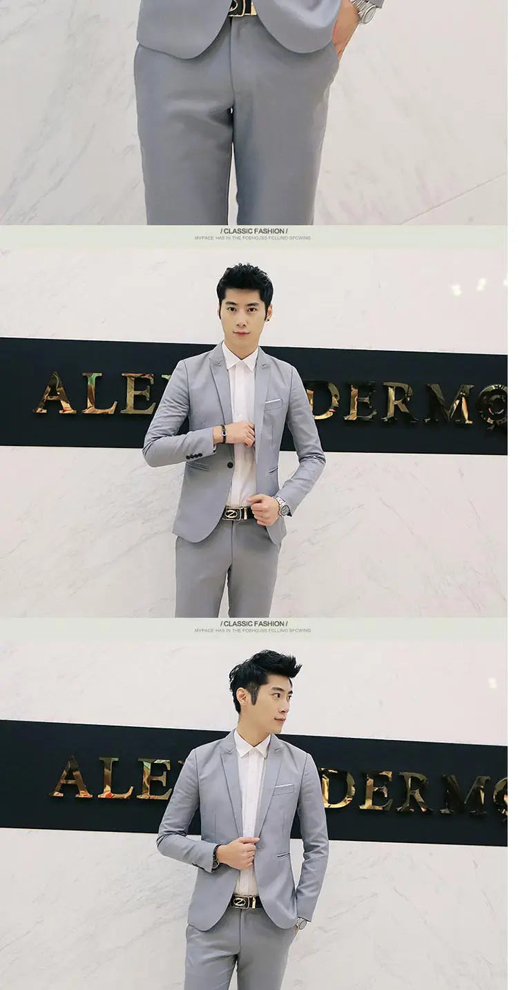 New Casual Western-style Men's Blazer Slim Fit Korean Fashion