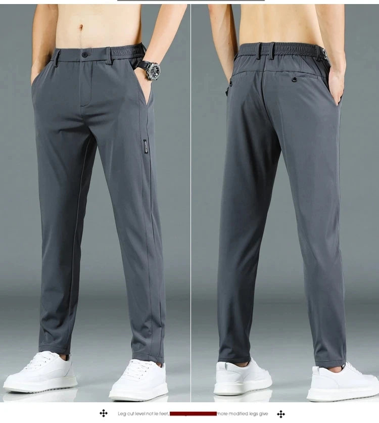 2024 New Fashion Casual Men's Casual Pants Summer Thin Ice