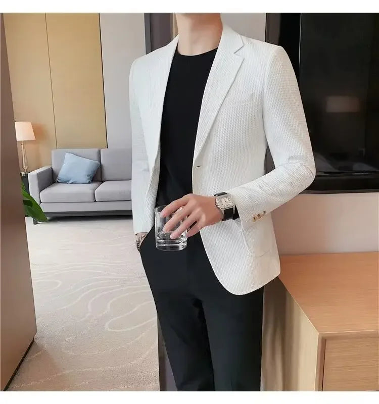 Casual Men's Blazer Jacket For Autumn Slimming Smooths