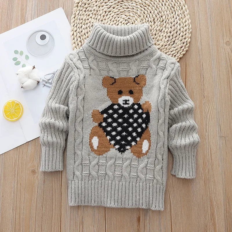 Autumn Winter Children Warm Sweater Toddler Cartoon Bear