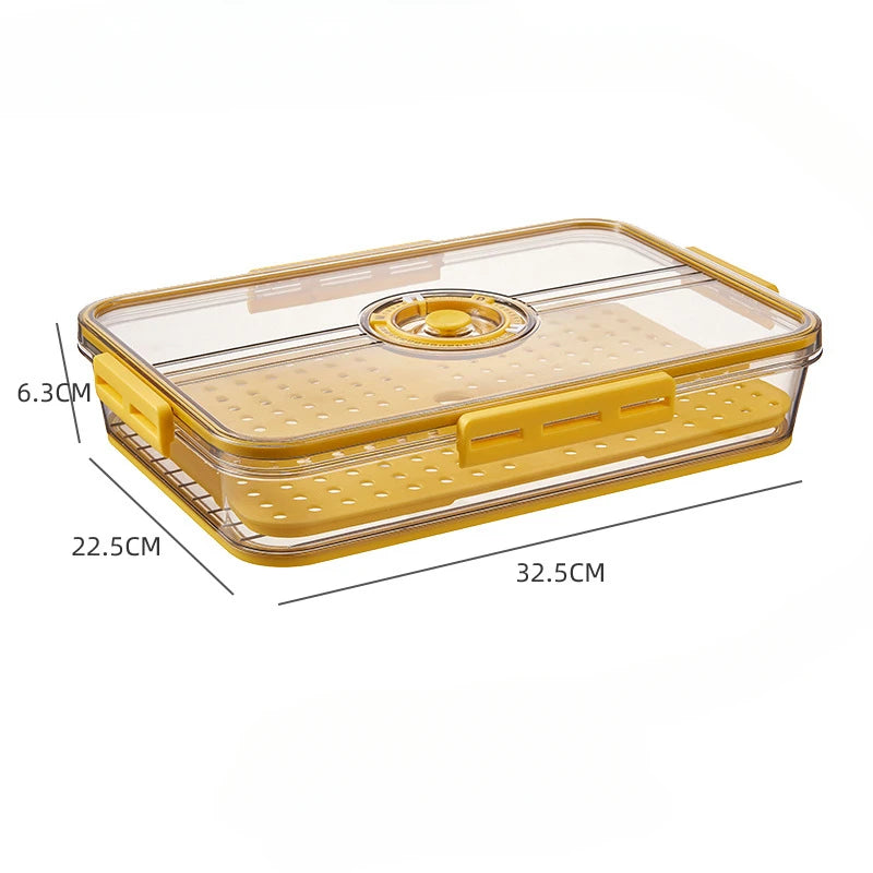 Kitchen Refrigerator Storage Box, Food Grade, PET Plastic, Transparent