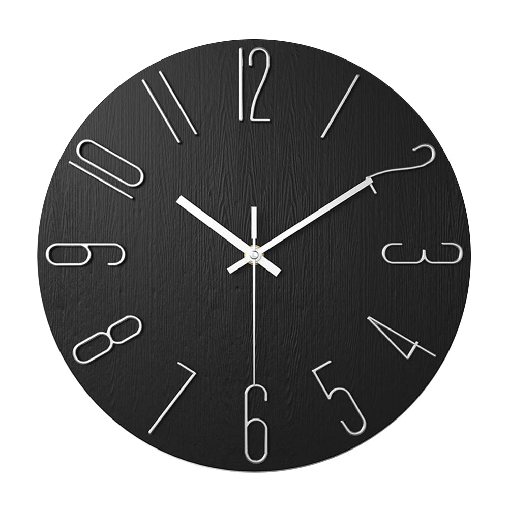 12inch Wall Clocks Living Room Silent Brief Wall Clock Nordic Fashion