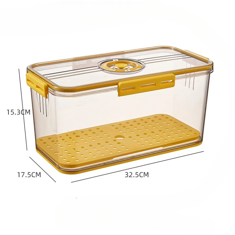 Kitchen Refrigerator Storage Box, Food Grade, PET Plastic, Transparent