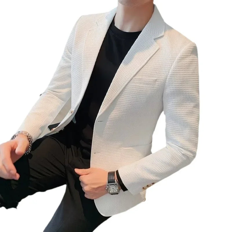 Casual Men's Blazer Jacket For Autumn Slimming Smooths