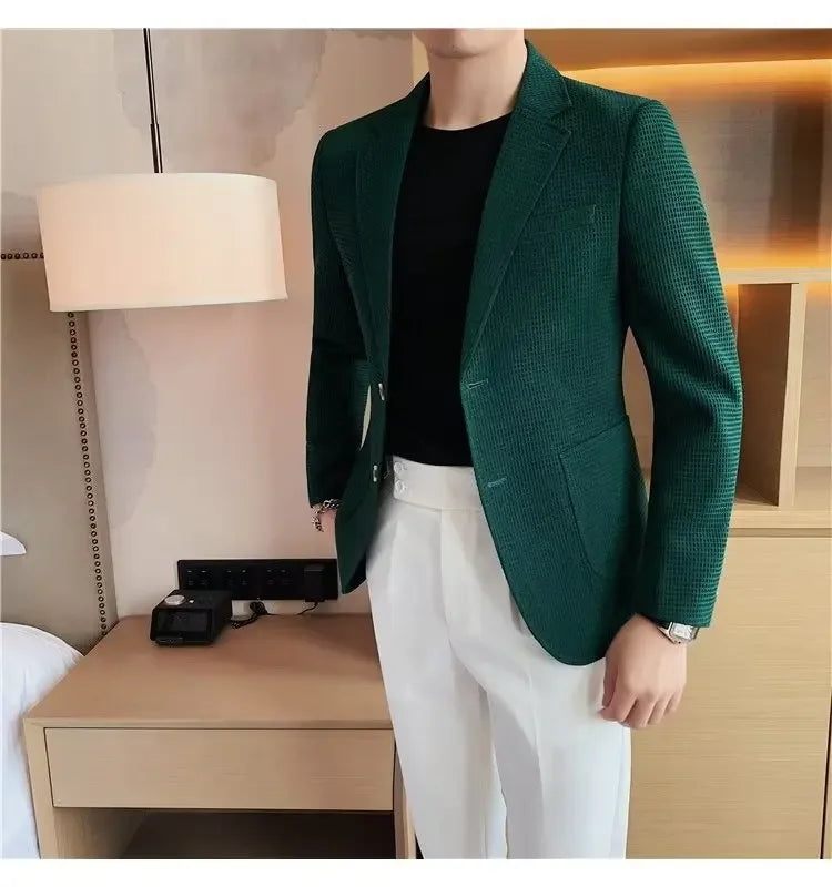 Casual Men's Blazer Jacket For Autumn Slimming Smooths