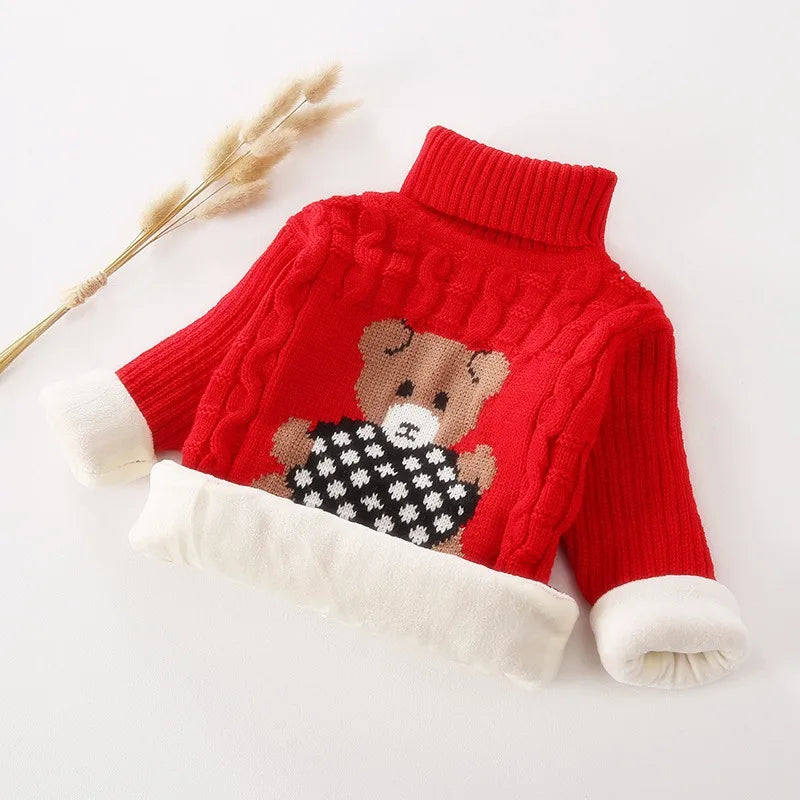 Autumn Winter Children Warm Sweater Toddler Cartoon Bear