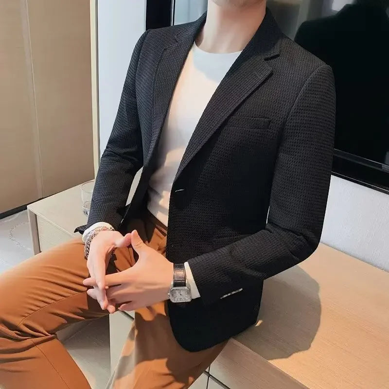 Casual Men's Blazer Jacket For Autumn Slimming Smooths