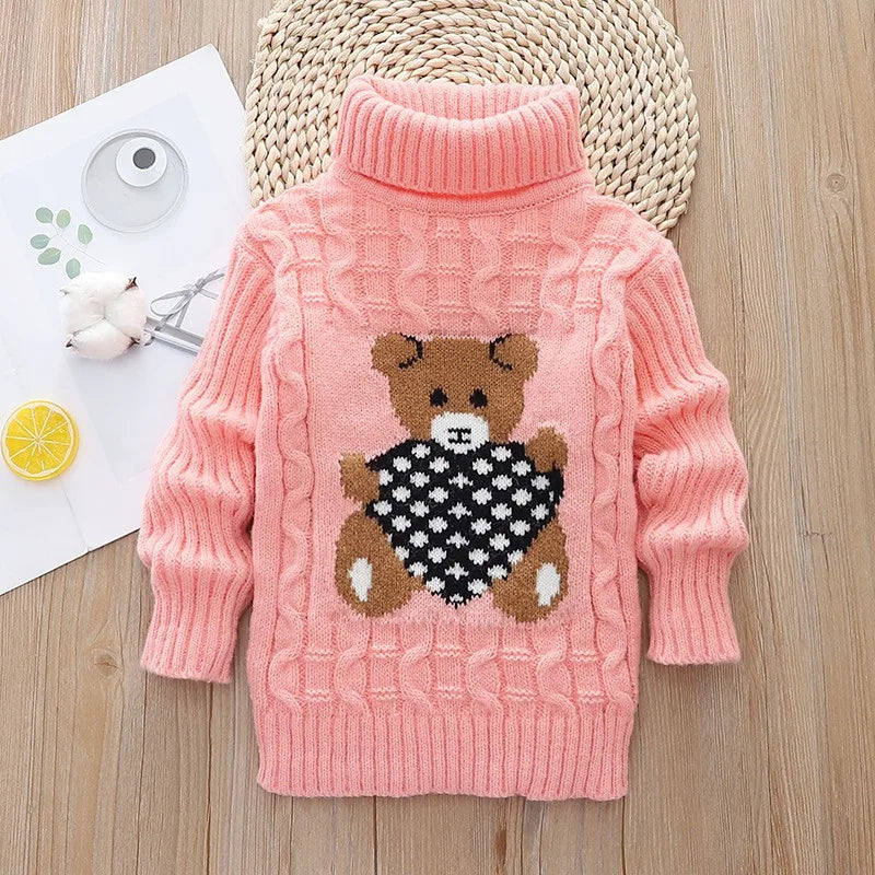 Autumn Winter Children Warm Sweater Toddler Cartoon Bear