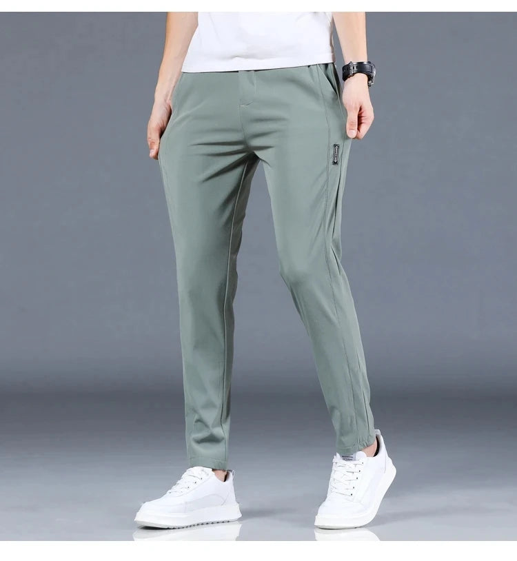 2024 New Fashion Casual Men's Casual Pants Summer Thin Ice