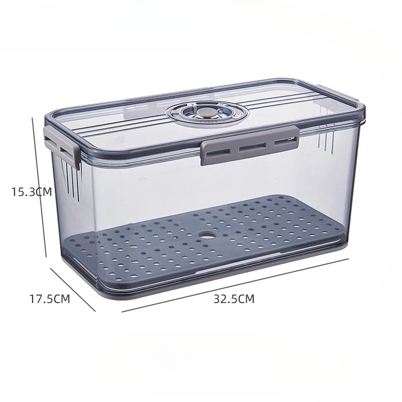 Kitchen Refrigerator Storage Box, Food Grade, PET Plastic, Transparent