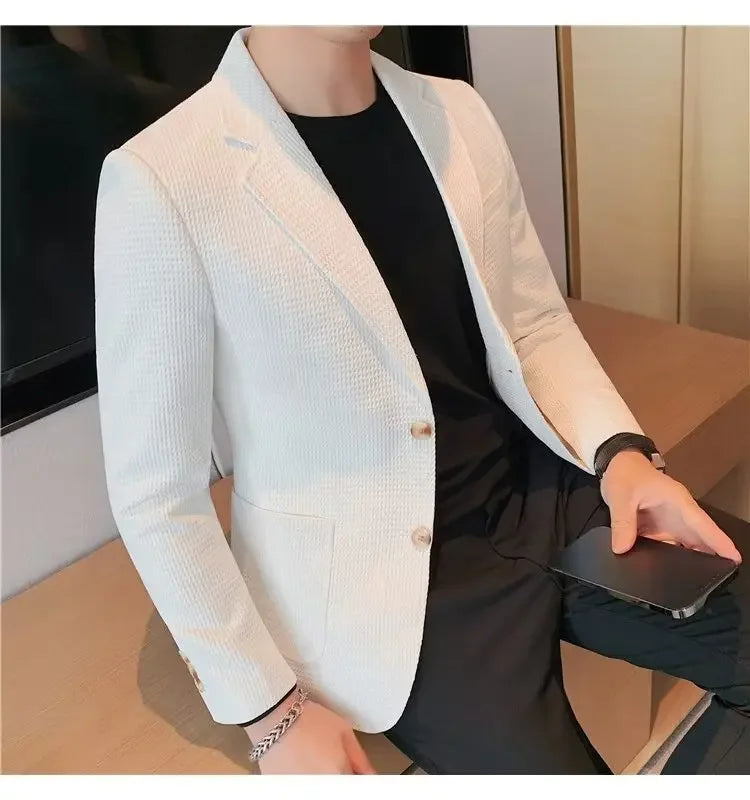 Casual Men's Blazer Jacket For Autumn Slimming Smooths