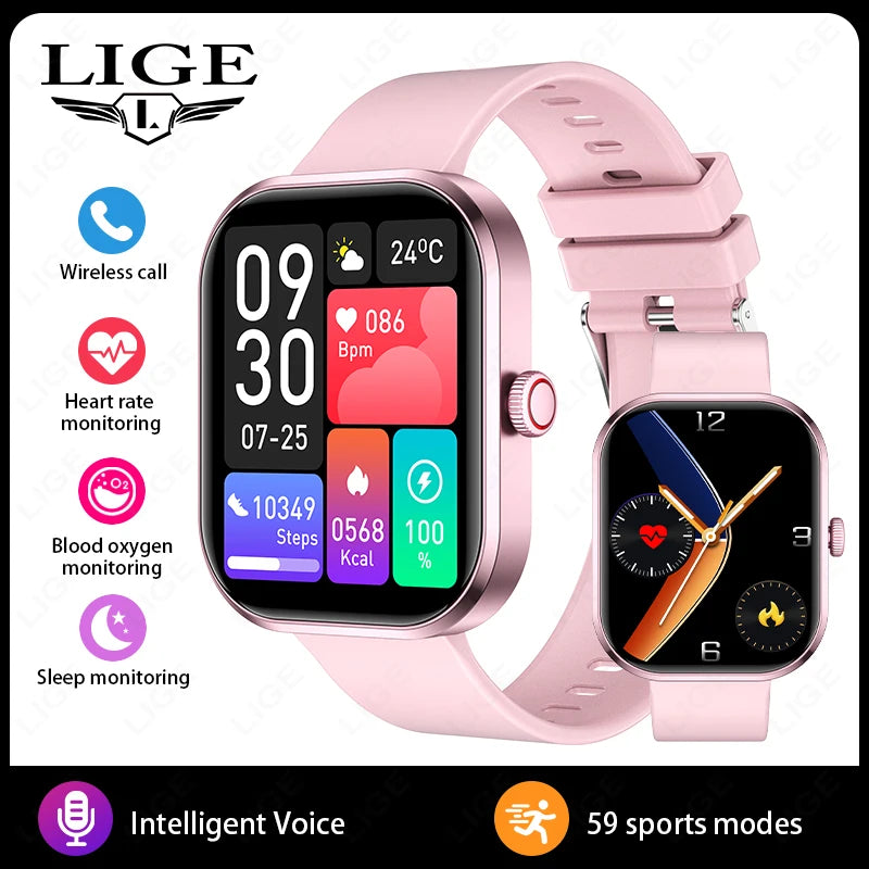 LIGE Fashion Women Smart Watch For Men 2.01-inch HD Large