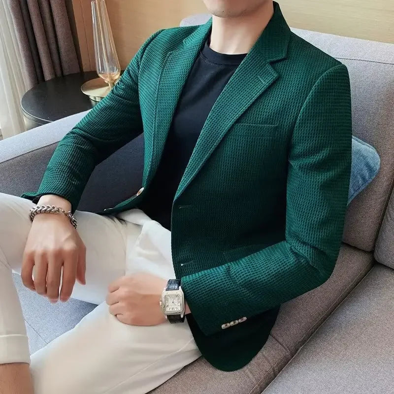 Casual Men's Blazer Jacket For Autumn Slimming Smooths