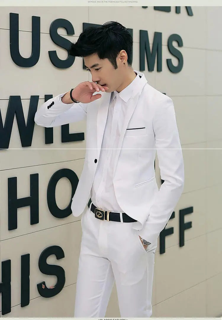 New Casual Western-style Men's Blazer Slim Fit Korean Fashion