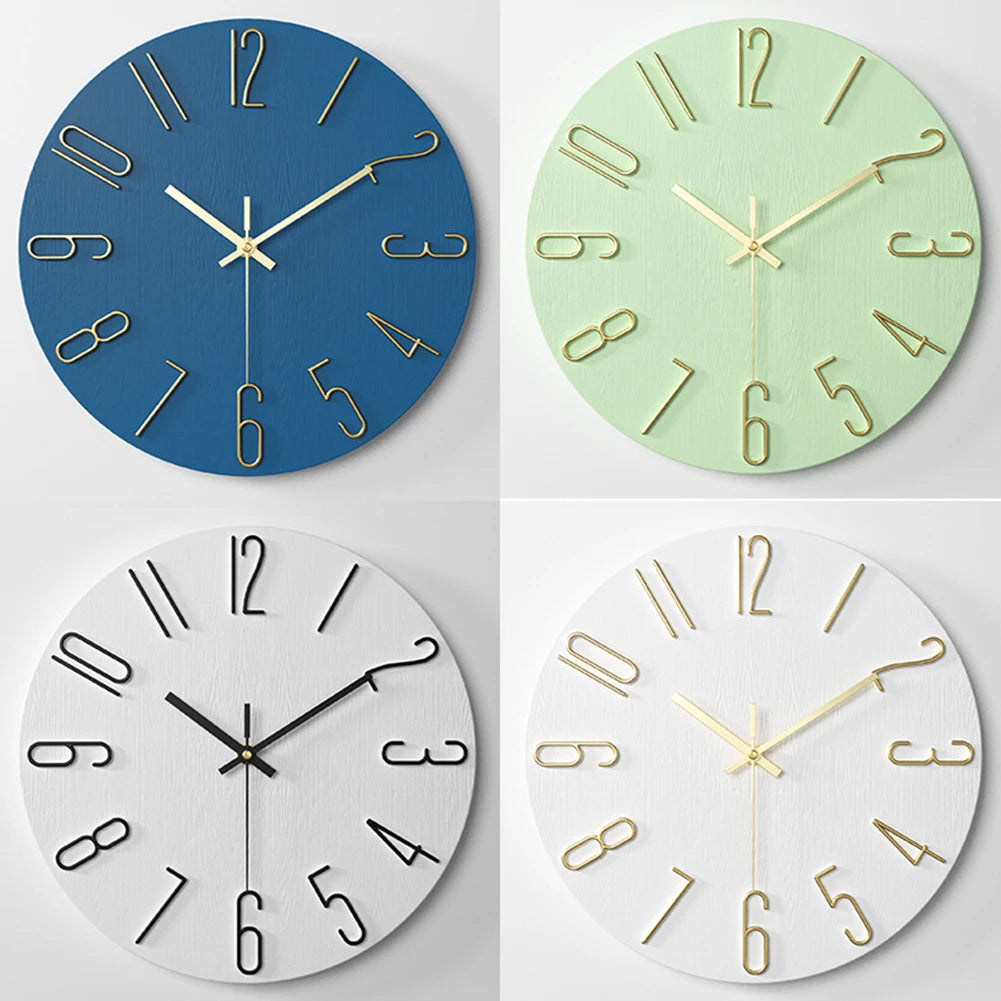 12inch Wall Clocks Living Room Silent Brief Wall Clock Nordic Fashion