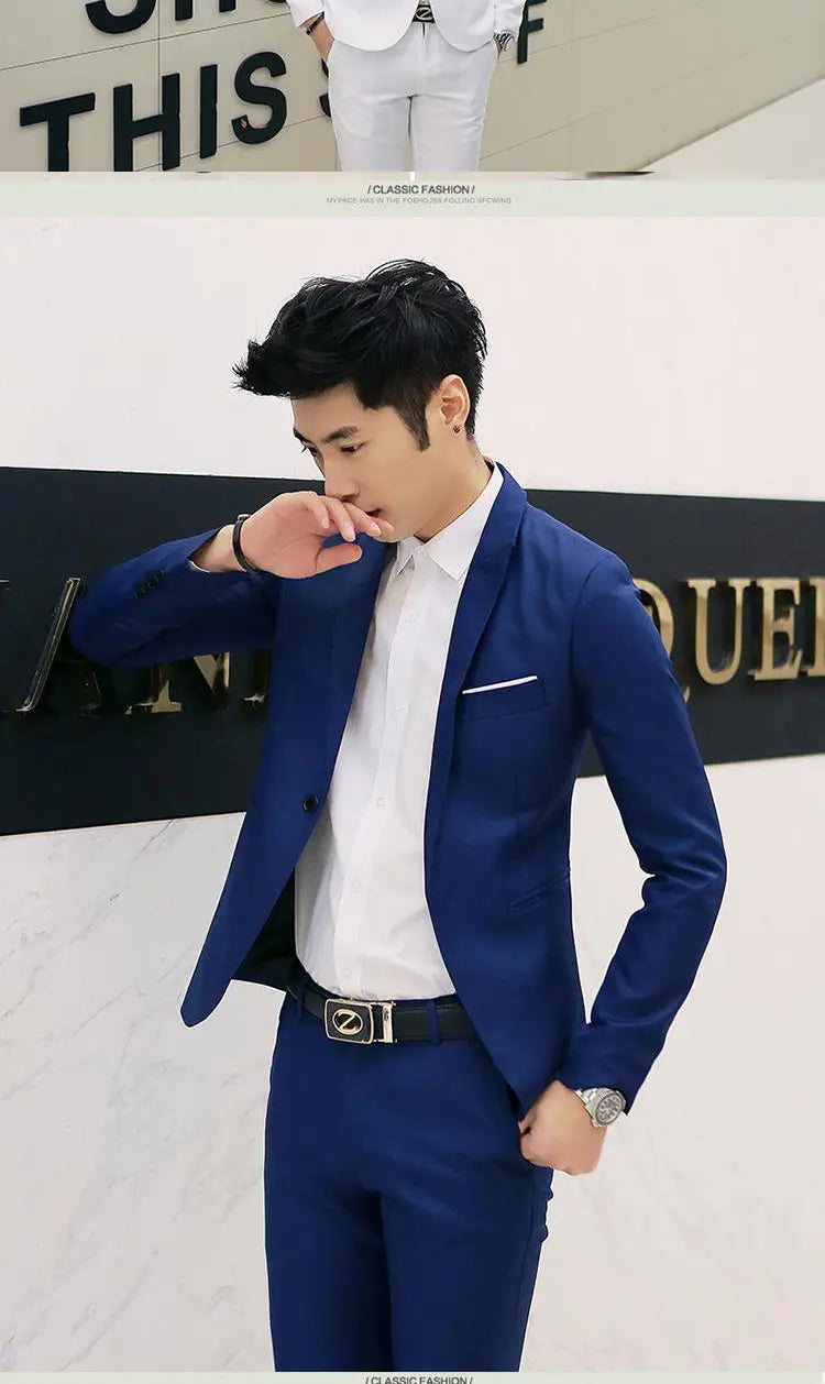 New Casual Western-style Men's Blazer Slim Fit Korean Fashion