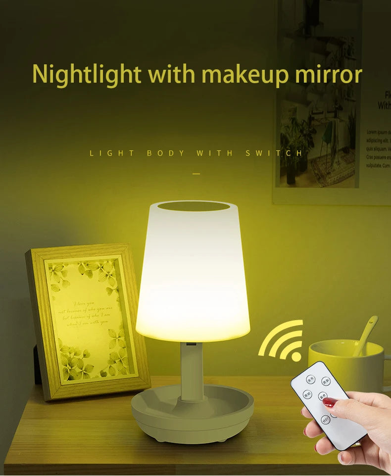 Led Table Lamp Usb Rechargeable Light Wireless Remote Desk