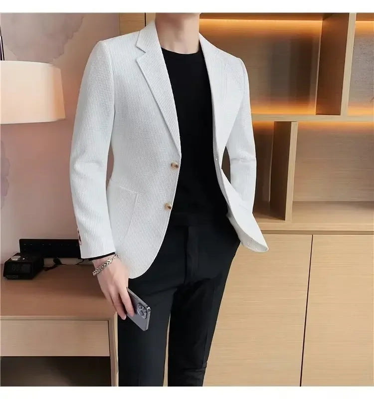 Casual Men's Blazer Jacket For Autumn Slimming Smooths