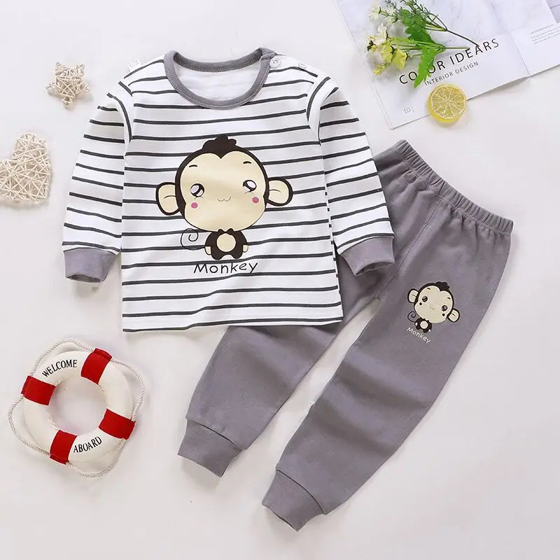 Spring Autumn Children Pajamas Set Kids Baby Girl Boys Underwear