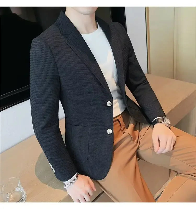 Casual Men's Blazer Jacket For Autumn Slimming Smooths