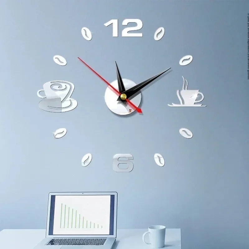 3D Wall Clocks Luminous DIY Acrylic Mirror Wall Stickers for Home