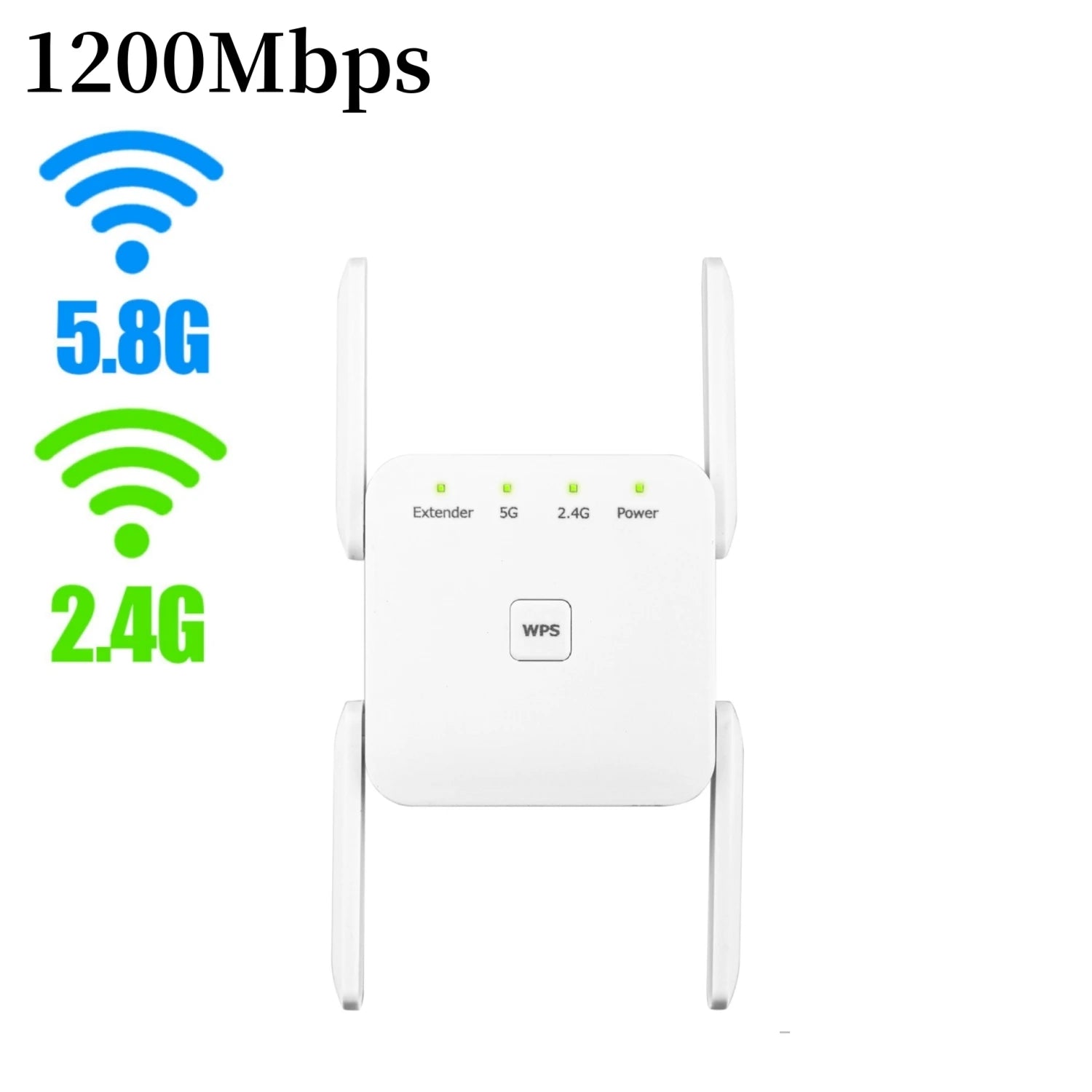 WiFi Repeater 1200Mbps WiFi Signal Booster Dual Band 2.4G 5G