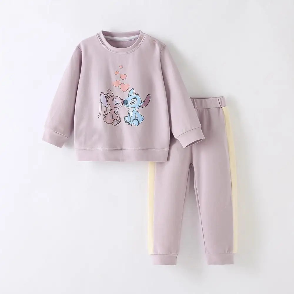 Mickey Printed Children's Long Sleeve Suit Sweatshirt + Trousers