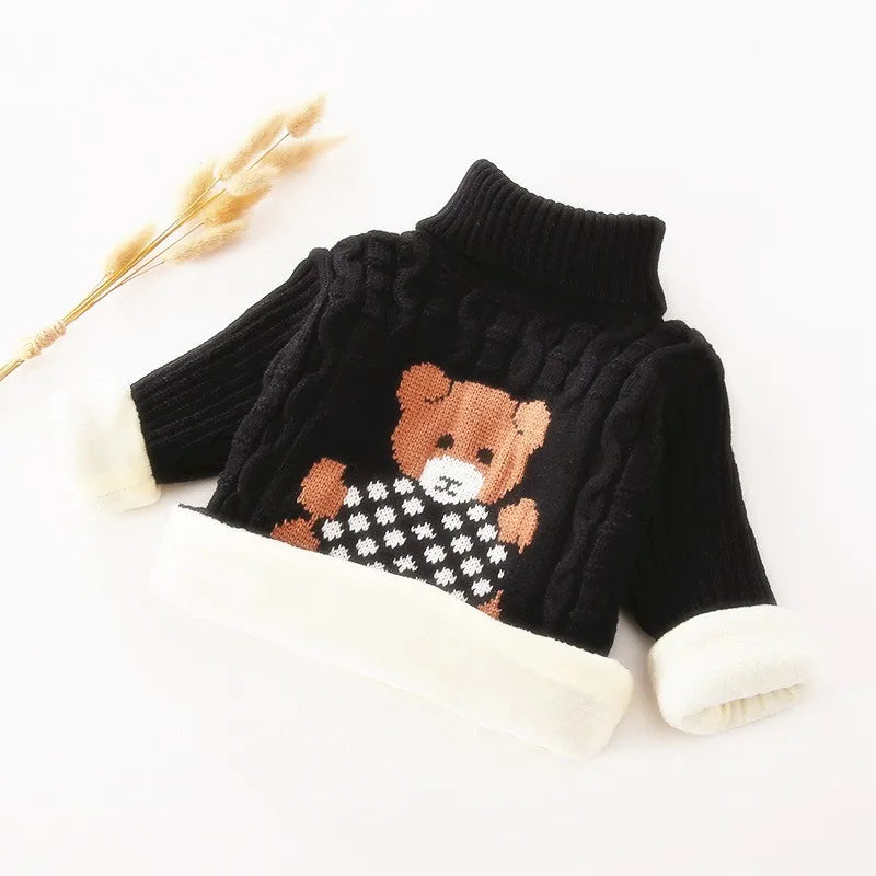 Autumn Winter Children Warm Sweater Toddler Cartoon Bear