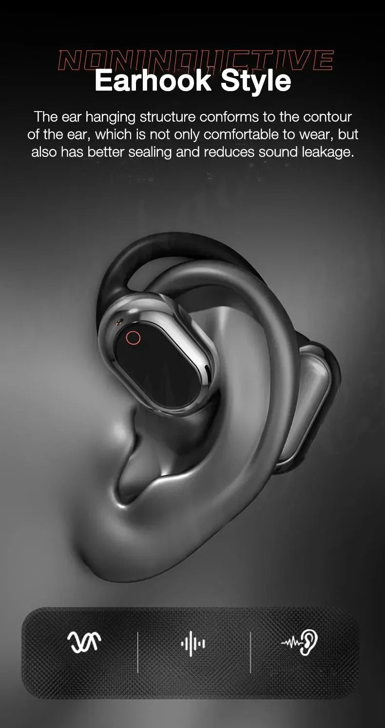 EARDECO Earhook Earphone Bluetooth V5.4 Bass Wireless Headphones