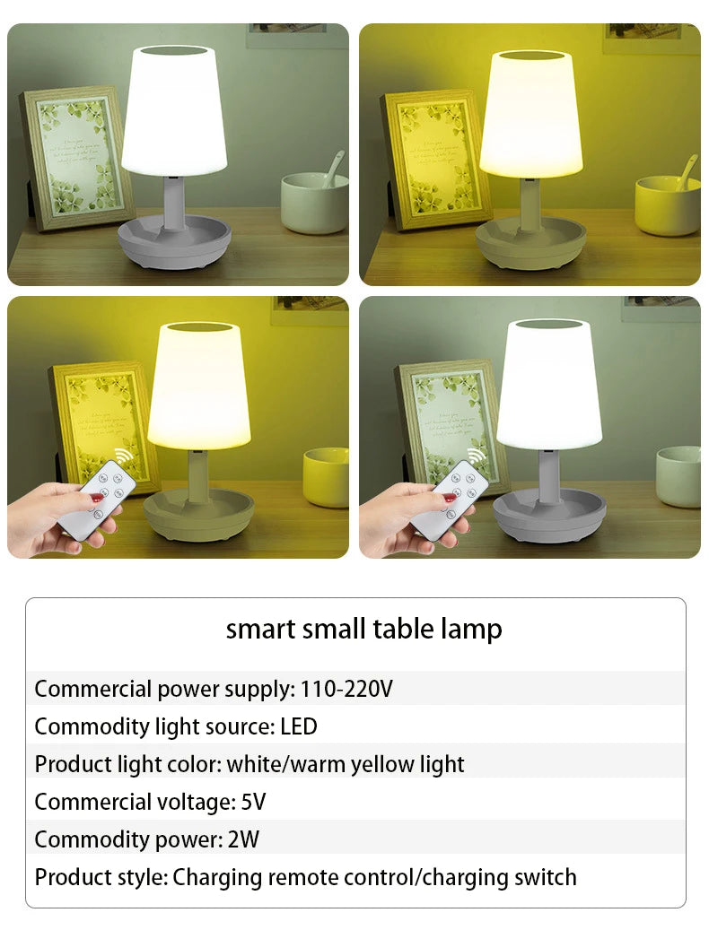 Led Table Lamp Usb Rechargeable Light Wireless Remote Desk