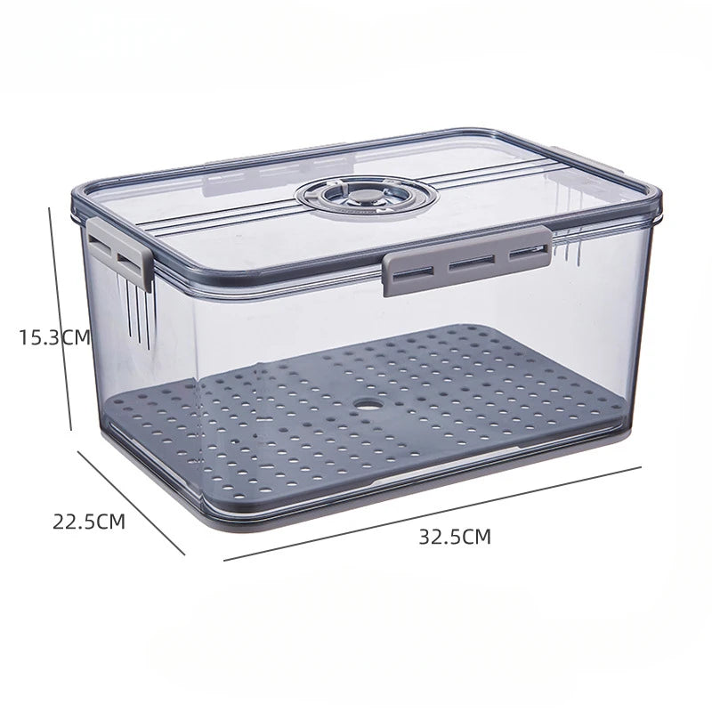 Kitchen Refrigerator Storage Box, Food Grade, PET Plastic, Transparent