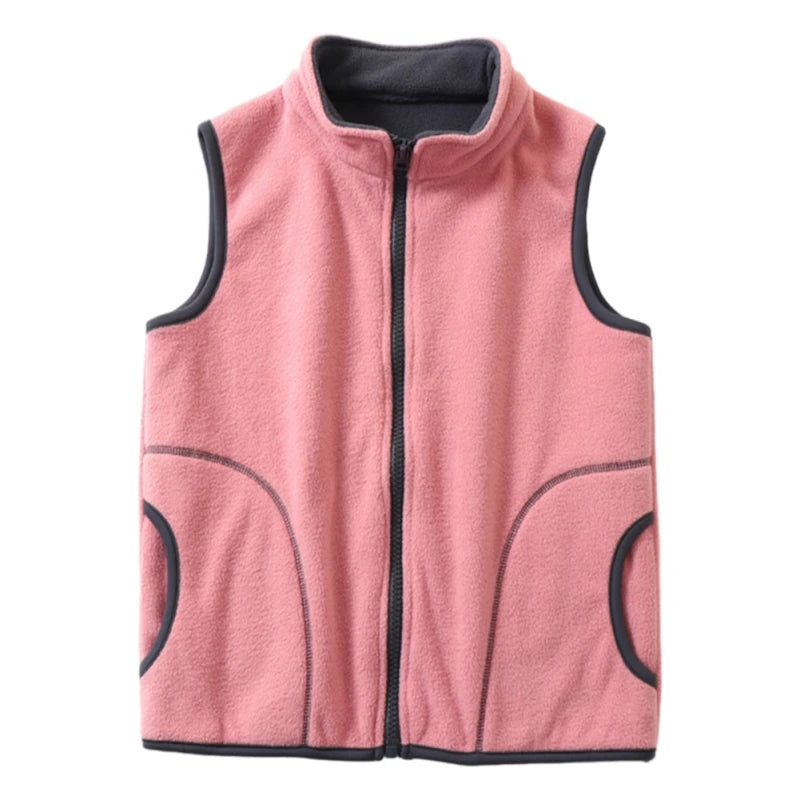 Children Warm Thicken Vest Solid Baby Waistcoat Fleece Kids