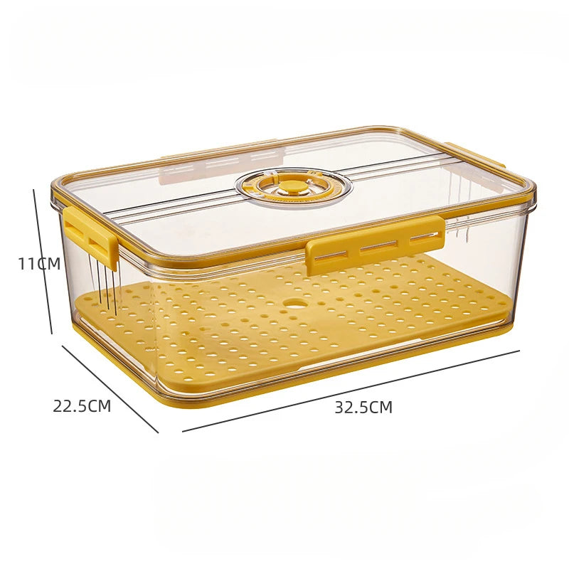 Kitchen Refrigerator Storage Box, Food Grade, PET Plastic, Transparent