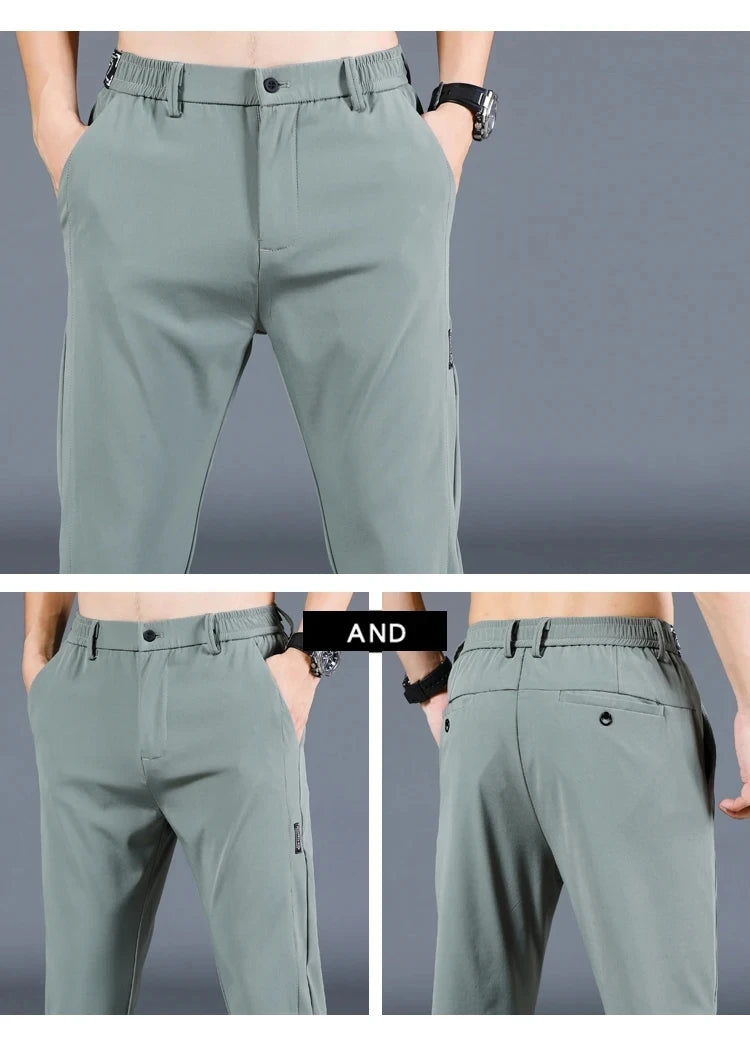 2024 New Fashion Casual Men's Casual Pants Summer Thin Ice