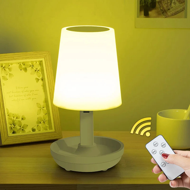 Led Table Lamp Usb Rechargeable Light Wireless Remote Desk